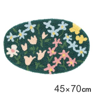 玄関マット 屋内用 45×70cm 厚さ1.0cm オハナバタケマット （ ドアマット 玄関 マット 屋内 エントランスマット 花柄 玄関雑貨 おしゃれ