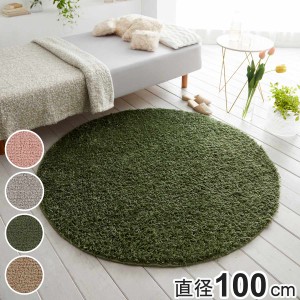 ラグ スミノエ 円形 フレール 100×100cm 防ダニ アレルブロック シャギーラグ （ ラグマット カーペット 絨毯 マット 機能ラグ 直径100c