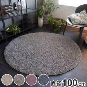 ラグ スミノエ ルーパス 100×100cm 円形 防ダニ アレルブロック シャギーラグ （ ラグマット カーペット 絨毯 マット 機能ラグ 直径100c