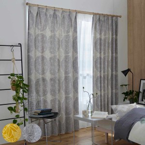 カーテン 遮光3級 トピアリー 100×200cm スミノエ ドレープカーテン （ ドレープ 1枚 3級遮光 遮光 既製品 植物 花柄 ウォッシャブル イ