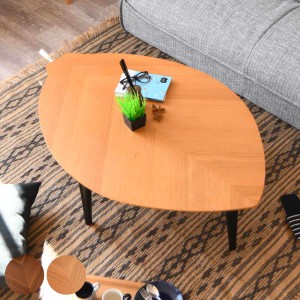 ローテーブル 折りたたみ 幅120cm センターテーブル リーフ （ 120×80cm リビングテーブル テーブル 折り畳み 木目 ウォールナット オー