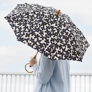 日傘 SUR MER 綿麻 ナチュラル フラワー 長傘 日本製 （ sur mer シュルメール 晴雨兼用 雨傘 レディース 麻 綿 UVカット おしゃれ 傘 か