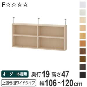 上置き棚 高さ47cm ワイドタイプ用 幅106-120cm 奥行き19cm 対応 （ 天井高さ232-241cm オーダー本棚 収納棚 Type47 ブックシェルフ リビ