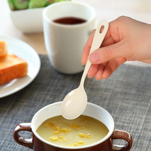 スプーン 15cm ノワ Noix クリームスプーン ステンレス製 ホーロー 日本製 （ スープスプーン 洋食器 カトラリー アイボリー 琺瑯 スープ
