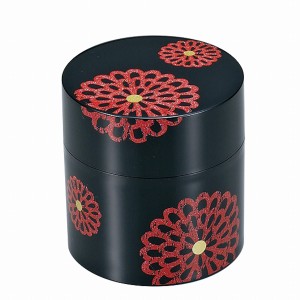 茶筒 350ml 花紋ブラック HAKOYA （ おしゃれ 日本製 かわいい お茶 お茶容器 茶葉容器 保存容器 保存缶 茶缶 お茶缶 キャニスター 保存 