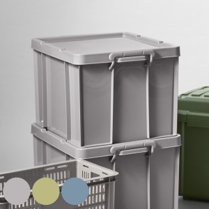 収納ボックス CONTAINER BOX 53L 樹脂と暮らす （ コンテナボックス 収納 ボックス 頑丈 幅39×奥行53×高さ32cm 蓋付き 屋外 室内 キャ