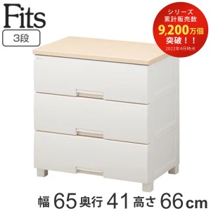 チェスト フィッツプラス 3段 幅65×奥行41×高さ66cm F6503 （ タンス リビング収納 衣類収納 日本製 完成品 プラスチック 引き出し 洋