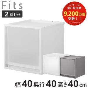 収納ケース 同色2個セット Fits フィッツ フィッツケース FC40-4040 （ 幅40×奥行40×高さ40cm 収納 ケース 衣類収納 積み重ね 収納ボッ