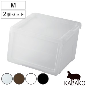 収納ボックス 前開き 幅45×奥行42×高さ31cm KABAKO カバコ M 同色2個セット （ 収納ケース 収納 プラスチック フラップ ストッカー 衣
