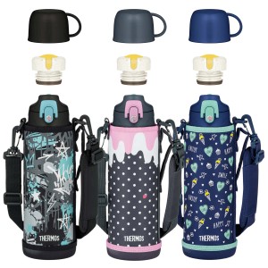 サーモス 水筒 1L 2way コップ付き 直飲み ステンレス FJJ-1001WF （ THERMOS 保温 保冷 子供 ワンタッチ ステンレスボトル 1000ml スポ