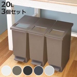 ゴミ箱 20L 同色3個セットユニード プッシュ＆ペダル （ 20リットル ふた付き 分別 キッチン ダストボックス スリム 分別ゴミ箱 棚下 カ