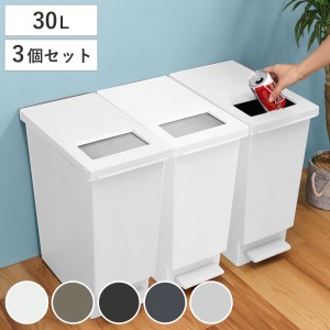 ゴミ箱 30L 同色3個セット ユニード プッシュ＆ペダル （ 30リットル ふた付き 分別 キッチン ダストボックス スリム 分別ゴミ箱 棚下 カ