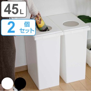 ゴミ箱 45L 同色2個セット ユニード ロック＆プッシュ ふた付き （ 45リットル 45l 密閉 臭わない パッキン ごみ箱 幅27 ダストボックス 