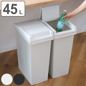 ゴミ箱 45L ユニード スライドペール （ UNEED ごみ箱 45リットル 棚下OK ふた付き スライド式 スリム 分別 シンプル おしゃれ ホワイト 