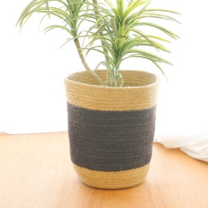 プランターカバー ジュートバスケット L ブラウン 直径25cm （ 植木鉢カバー ポットカバー 鉢入れ 鉢カバー バスケット かご 小物入れ 麻