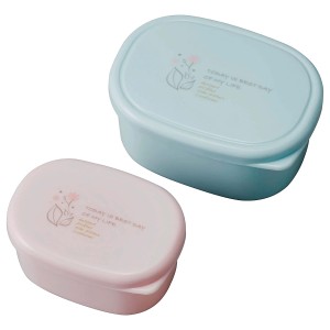 保存容器 シール容器 フラワー 2P （ お弁当箱 弁当箱 デザートケース 55ml 130ml 入れ子式 日本製 フルーツケース ランチボックス 保存 