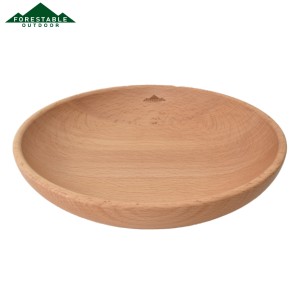 お皿 木製 アウトドア 直径21cm FORESTABLE ラウンドディッシュM 籐芸 （ ラウンドプレート 木製食器 アウトドア食器 キャンプ プレート 