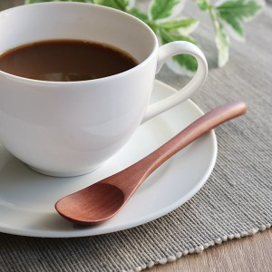 コーヒースプーン WOODN 14cm スプーン 天然木 木製 （ ティースプーン カトラリー 洋食器 サオ 木製食器 木 おしゃれ かわいい カフェ風