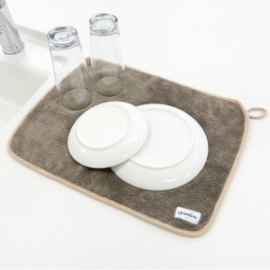 水切りマット 30×40cm ふきんとしても使える吸水マット マイクロファイバー lavandino （ ふきん 吸水マット ディッシュマット 食器乾燥