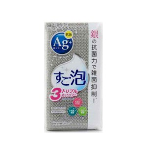 キッチンスポンジ すご泡Ag+抗菌スポンジトリプル ネットタイプ （ 日本製 抗菌 ネットスポンジ キッチン スポンジ食器洗い 台所スポンジ