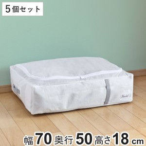 布団収納袋 シングル 掛け布団用 幅70×奥行50×高さ18cm 5個セット すき間 クローゼット収納 （ 収納 布団 ふとん 収納袋 布団袋 布団収