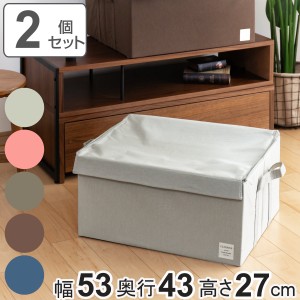 収納ボックス ストレリアナチュレ LL 幅53×奥行43×高さ27cm 同色2個セット 蓋付き 布 折りたたみ （ 収納ケース 収納 インナーボックス