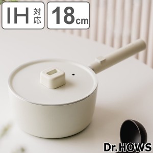 片手鍋 18cm IH対応 LUMI フタ付き ドクターハウス （ Dr.HOWS ガス火対応 なべ お鍋 1人用鍋 蓋付き 小鍋 セラミック加工 韓国 18センチ