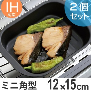 鉄製グリルパン　ランチーニ　ミニ角型　12×15cm　IH対応　蓋付　2個組　魚焼きグリル活用 （ ガス火対応 鉄鍋 小鍋 グリルトレー オー