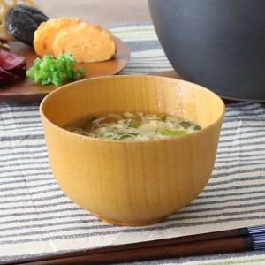 汁椀 木製 340ml 羽反汁椀 ナチュラル 棗 ナツメ 天然木 食器 （ お椀 椀 味噌汁椀 吸物椀 器 うつわ 吸い物 吸物 味噌汁 お碗 汁碗 和風