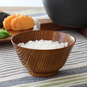 飯椀 子ども用 10cm 木製 漆 茶碗 （ ちゃわん お茶碗 ご飯茶碗 おちゃわん お椀 椀 食器 木製食器 ミニ 小さめ ごはん 米 小食用 木目 