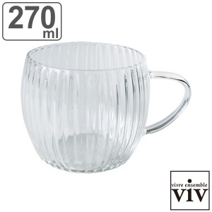 マグカップ 270ml プリーツマグ 耐熱ガラス （ viv 食洗機対応 電子レンジ対応 コーヒーカップ ティーカップ カップ マグ コップ コーヒ