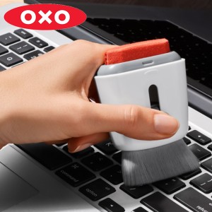 OXO オクソー キーボードクリーナー 液晶クリーナー PCクリーナー ブラシ マイクロファイバー デスク 掃除 （ クリーニングブラシ OAブラ