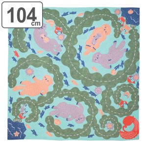 風呂敷 エコバッグ 104cm 大判 三巾 katakata むすび ラッコ ふろしき 大風呂敷 綿100％ （ 風呂敷き 大判風呂敷 大判風呂敷き リュック 