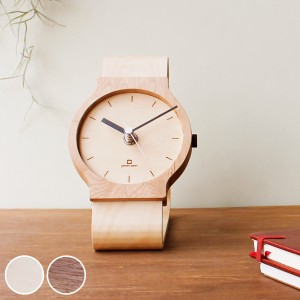 置き時計 腕時計風 木製 天然木 ヤマト工芸 北欧 北欧風 時計 置き時計 オシャレ（ 置時計 おしゃれ アナログ クロック テーブルクロック