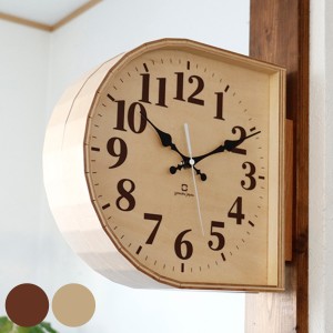 掛け時計 両面時計 D ヤマト工芸 （ 時計 壁掛け時計 掛時計 壁掛け かけ時計 とけい クロック 動物 木製 アナログ ダブルフェイス 駅 外