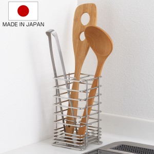 キッチンツールスタンド ぴったり置けるしかくいツールスタンド 仕切り付き Hi! （ 日本製 ステンレス ハイ 食洗機対応 ツールスタンド 
