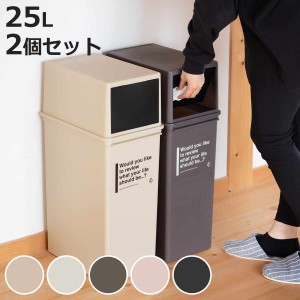 ゴミ箱 25L 深型 同色2個セット カフェスタイル フロントオープン （ ごみ箱 25リットル スイング フロント オープン 分別 積み重ね 幅23