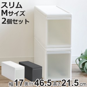 収納ケース スリム M プラスチック 引き出し 収納 幅17×奥行47×高さ22cm 同色2個セット （ 収納ボックス 衣装 ケース ボックス 日本製 