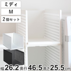 収納トレー ミディ プラスチック 洗面台下 収納 日本製 同色2個セット （ トレー シンク下 幅27 奥行47 高さ26 収納ケース 隙間収納 ケー