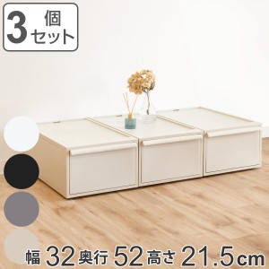 収納ケース 同色3個セット 引き出し M 幅32×奥行52×高さ21.5cm クローゼットシステム （ 収納 クローゼット 衣類収納 収納ボックス 衣