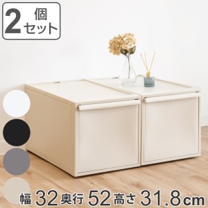 収納ケース 同色2個セット 引き出し L 幅32×奥行52×高さ31.8cm クローゼットシステム （ 収納 クローゼット 衣類収納 収納ボックス 衣