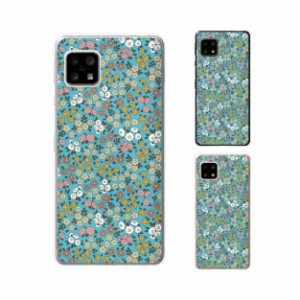 AQUOS sense5G(SHG03 / SH-53A / A004SH) / sense4 SH-41A 兼用 スマホ ケース カバー 花柄22 小花 水色