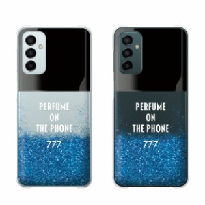 Galaxy M23 5G シムフリー スマホ ケース ハード カバー 香水 黒 青 ブルー