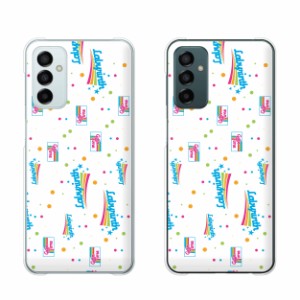 Galaxy M23 5G シムフリー スマホ ケース ハード カバー ドット パターン 白