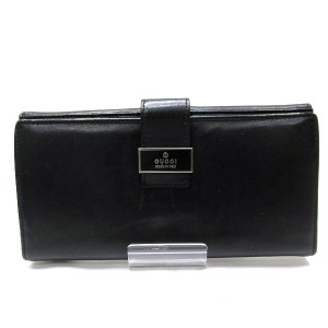 グッチ GUCCI ブラック レザー 035・0416・2103 財布 長財布 メンズ【中古】