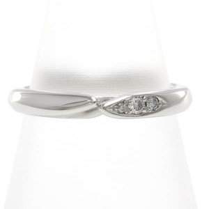 銀座ダイヤモンドシライシ PT900 リング 指輪 5.5号 ダイヤ 0.042 総重量約3.5g 中古ジュエリー