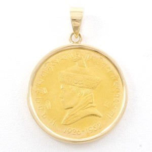 ブータン シグミワンチュク コイン 金貨 K22YG K18YG ペンダントトップ 総重量約20.0g 中古ジュエリー