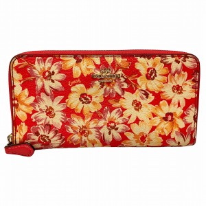 コーチ COACH 3474 花柄 デイジー ラウンドファスナー 財布 長財布 レディース【中古】