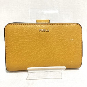 フルラ FURLA イエロー レザー 財布 2つ折り財布 レディース【中古】