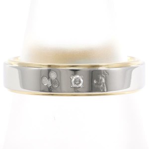 ケイウノ ディズニー PT900 K18YG リング 指輪 12.5号 ダイヤ 0.015 ブルーダイヤ 総重量約6.2g 中古ジュエリー
